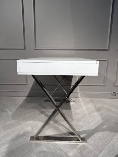 Стол-консоль Рокки MJ-001, 120х55х76 см, белый/хром