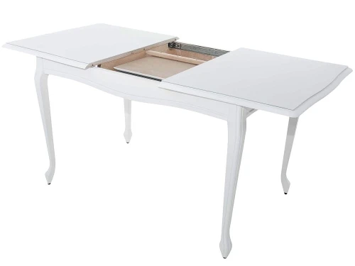 Стол «Кабриоль» 120x80 GLASS белый, эмаль белая