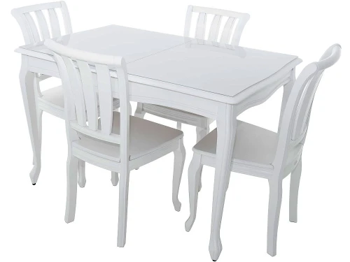 Стол «Кабриоль» 120x80 GLASS белый, эмаль белая