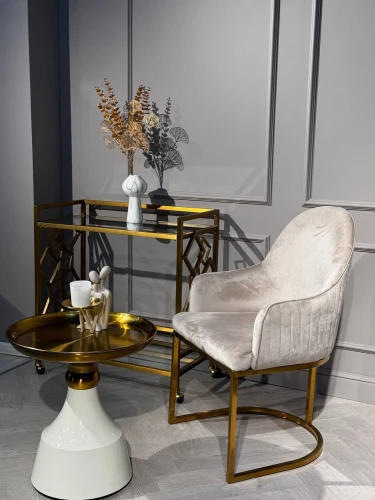 Стул обеденный Пандора DС-1110, бежевый, матовое золото