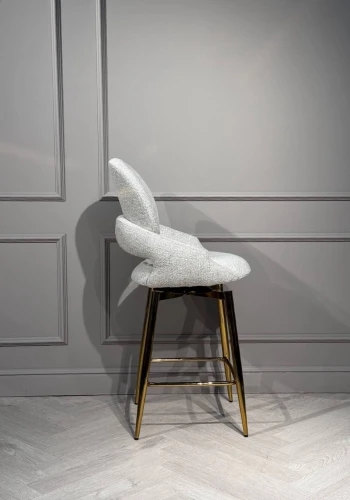 Стул барный Виола BS1241-WT, 55х46х105 см, белый крем/золото