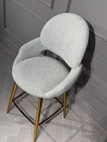 Стул барный Виола BS1241-WT, 55х46х105 см, белый крем/золото