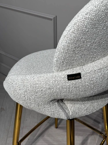 Стул барный Виола BS1241-WT, 55х46х105 см, белый крем/золото