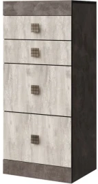 Комод «Лондон 4Я» КМК 0467.22, Оникс/Бетон пайн светлый