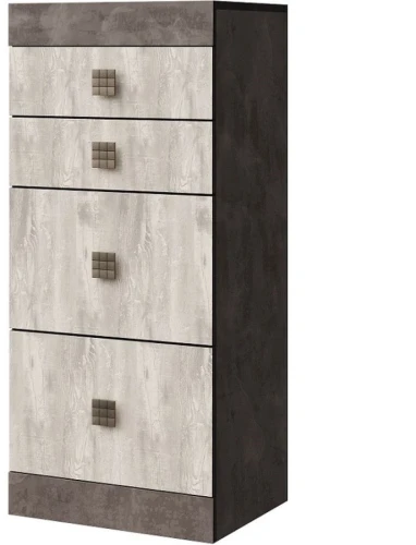 Комод «Лондон 4Я» КМК 0467.22, Оникс/Бетон пайн светлый