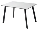 Стол ТИК ТАК 120  Белый мрамор MATTE, керамика / Черный каркас М-City