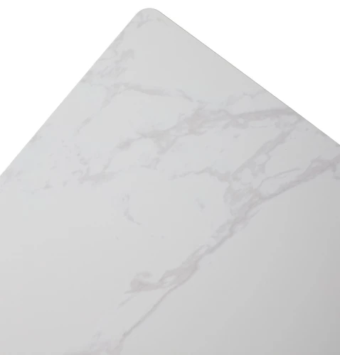 Стол ТИК ТАК 120  Белый мрамор MATTE, керамика / Черный каркас М-City