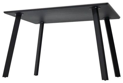 Стол ТИК ТАК 120  Белый мрамор MATTE, керамика / Черный каркас М-City