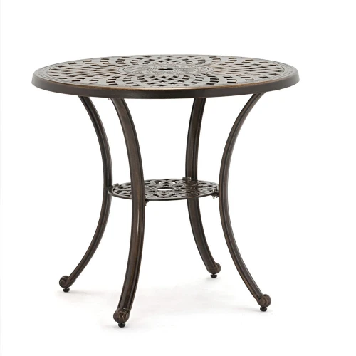 Комплект мебели из литого алюминия стол круглый СОРРЕНТО «SORRENTO» D78 + 4 стула НЬЮ ЙОРК «NEW YORK» бронза