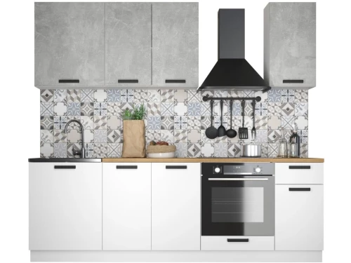 Кухонный гарнитур «Ника» Нео 2,4м, Ателье светлый/Белый