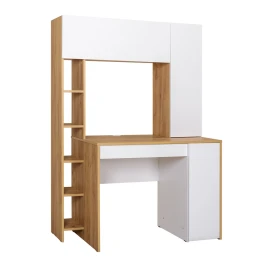 Стол компьютерный Комфорт 12.71, Дуб золотой, Белая Аляска