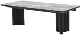 Стол АДАЖИО 240 (320) см MINERAL STONE NATURAL, керамика / Черный каркас М-City