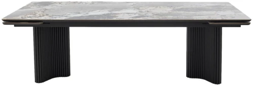 Стол АДАЖИО 240 (320) см MINERAL STONE NATURAL, керамика / Черный каркас М-City