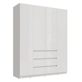 Шкаф четырехстворчатый Челси, Белый глянец холодный, Белый