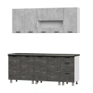 Кухонный гарнитур "Модус" (2,0м) (ЛДСП) (со столешницей 38 мм) Белый/Камень темный/Черный Кухонный гарнитур "Модус" (2,0м) (ЛДСП) (со столешницей 38 мм) Белый/Камень темный/Черный