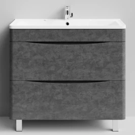 Тумба Адель 90  напольный, Серый камень ПВХ 57806 Vodok с раковиной в комплекте