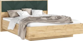 Кровать Ирис с подъемным механизмом 1,6м, Браш Мени Грин, Дуб Крафт