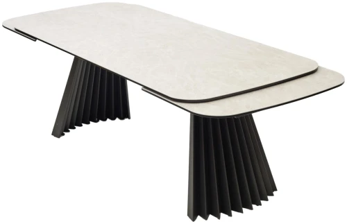 Стол ASTRID 200 TL-102 Бежевый мрамор, испанская керамика / Темно-серый каркас, ®DISAUR