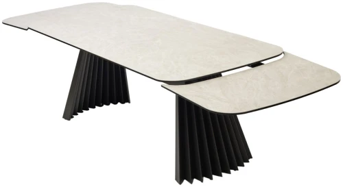 Стол ASTRID 200 TL-102 Бежевый мрамор, испанская керамика / Темно-серый каркас, ®DISAUR