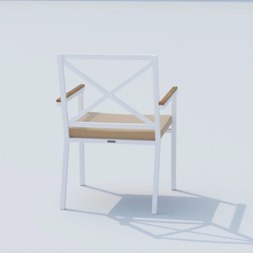 Обеденная группа TELLA  FESTA  каркас белый / стол тик 180 / ткань бежевая