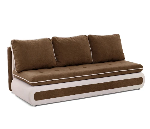 Диван прямой, еврокнижка, "Оскар" 144, велюр коричневый ППУ