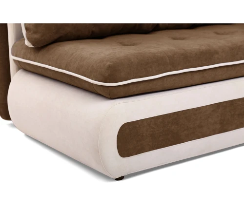 Диван прямой, еврокнижка, "Оскар" 144, велюр коричневый ППУ