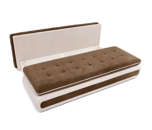 Диван прямой, еврокнижка, "Оскар" 144, велюр коричневый ППУ