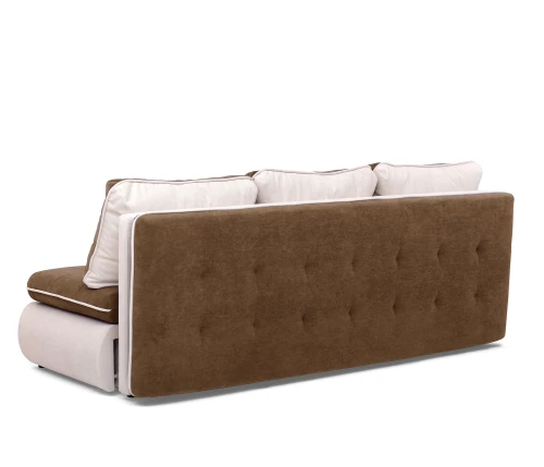 Диван прямой, еврокнижка, "Оскар" 144, велюр коричневый ППУ