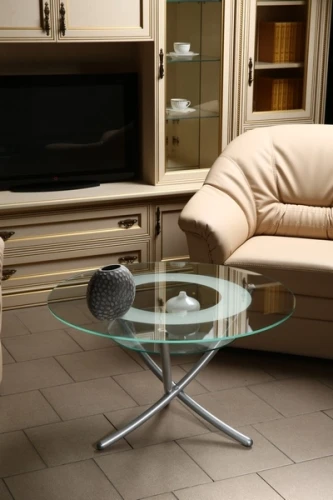 Стол журнальный Дуэт 4 металлик/ прозрачное