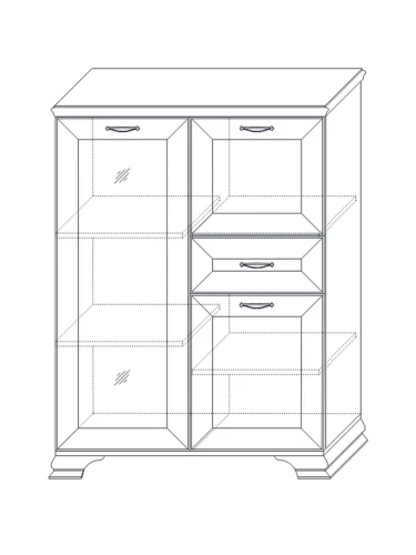 Шкаф Сиена низкий 1дв, бежевый