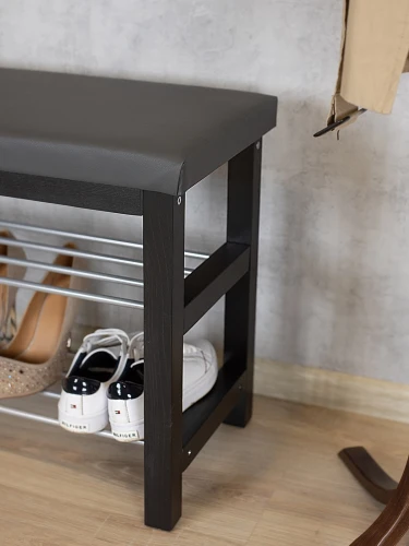 Банкетка BeautyStyle 4 венге/экокожа серый