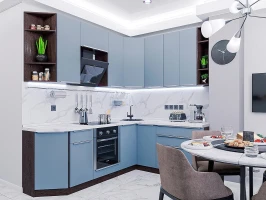 Угловая модульная кухня Фьюжн-02 Silky Blue Угловая модульная кухня Фьюжн-02 Silky Blue