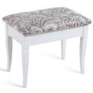 Банкетка Ретро М с ящиком белый, ткань меркурий