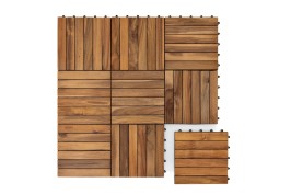 Модульный уличный пол из акации NOURD (6 ламелей), 30×30 см, набор 10 шт
