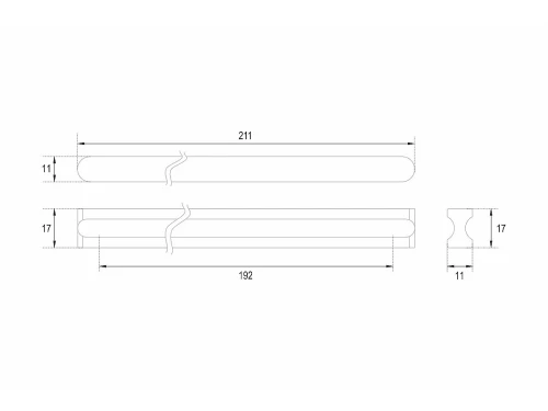 Ручка скоба мебельная VOLNA RS065SC.4 Матовый Хром 211*11*17