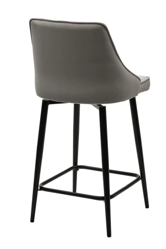 Полубарный стул ПАРКЕР 360 град. поворот. H-09 Светло-серый, велюр / черный каркас, М-City