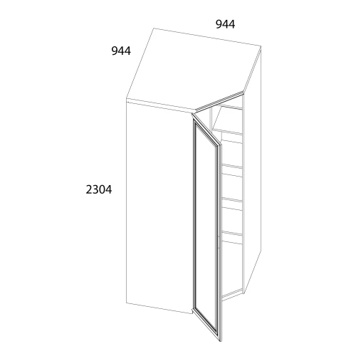 VALENCIA, Шкаф угловой 1D. Цвет СЕРЫЙ