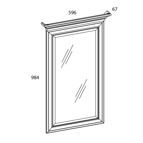 Зеркало 50, TIFFANY, цвет вудлайн кремовый
