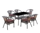Комплект мебели из искусственного ротанга стол Рио и 6 кресел Руардин Dark Brown