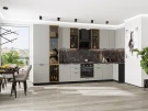 Кухонный гарнитур Флэт-05 Light Grey In 2S Graphite