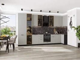 Кухонный гарнитур Флэт-05 Light Grey In 2S Graphite