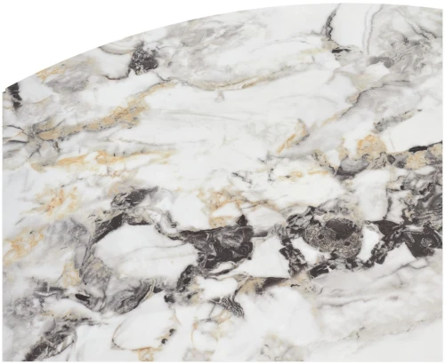 Стол КОЛИЗЕЙ D140 ARCTIC OCEAN, Белый мрамор, керамика / Черный каркас М-City