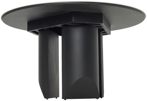 Стол КОЛИЗЕЙ D140 ARCTIC OCEAN, Белый мрамор, керамика / Черный каркас М-City