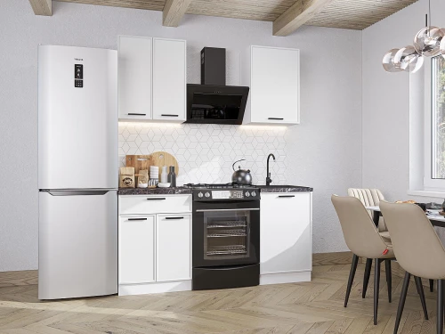 Модульный кухонный гарнитур Фрейм-07 White Silk