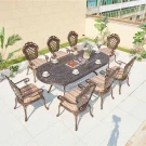 Обеденная группа из литого алюминия стол овальный ВУЛКАН «VOLCANO» 210×105 + 8 кресел ФИНЛЯНДИЯ-4 «FINLAND-4» Обеденная группа из литого алюминия стол овальный ВУЛКАН «VOLCANO» 210×105 + 8 кресел ФИНЛЯНДИЯ-4 «FINLAND-4»