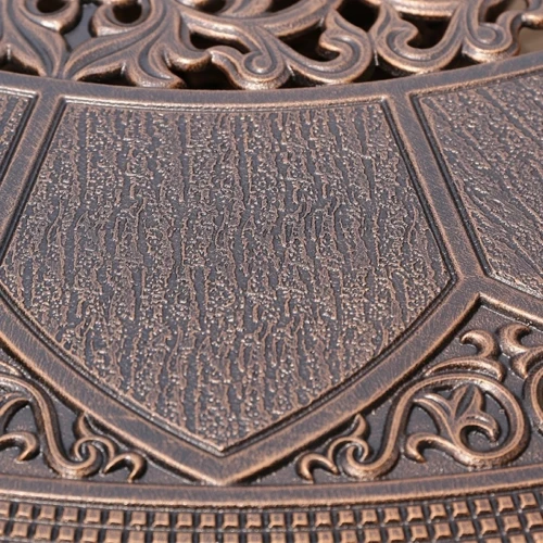 Обеденный комплект мебели на 6 персон из литого алюминия стол Сандаловое дерево(118см)