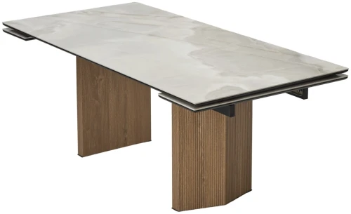 Стол МОЦАРТ 200 REX 769925, Бежевый мрамор, керамика /  Дуб монтана М-City