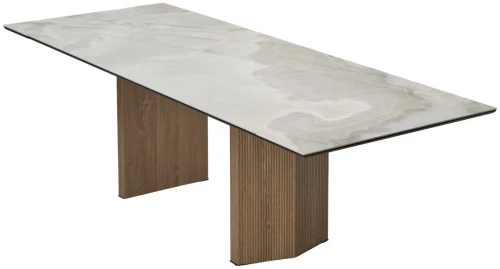Стол МОЦАРТ 200 REX 769925, Бежевый мрамор, керамика /  Дуб монтана М-City