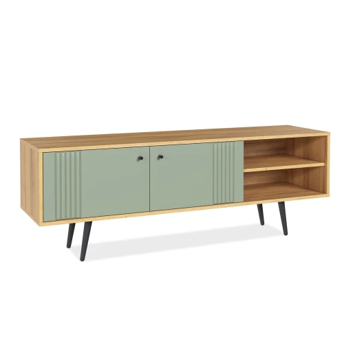 Тумба Вега Саксония ТВ150 с нишами, серо-зеленый