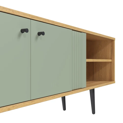 Тумба Вега Саксония ТВ150 с нишами, серо-зеленый